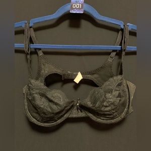 Vintage black lace Victoria ballonet bra